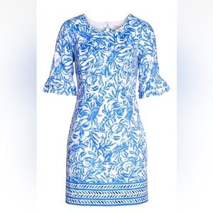 Lilly Pulitzer Fiesta On A Roll Engineered Lobster Stretch Poplin Ruffle Dress